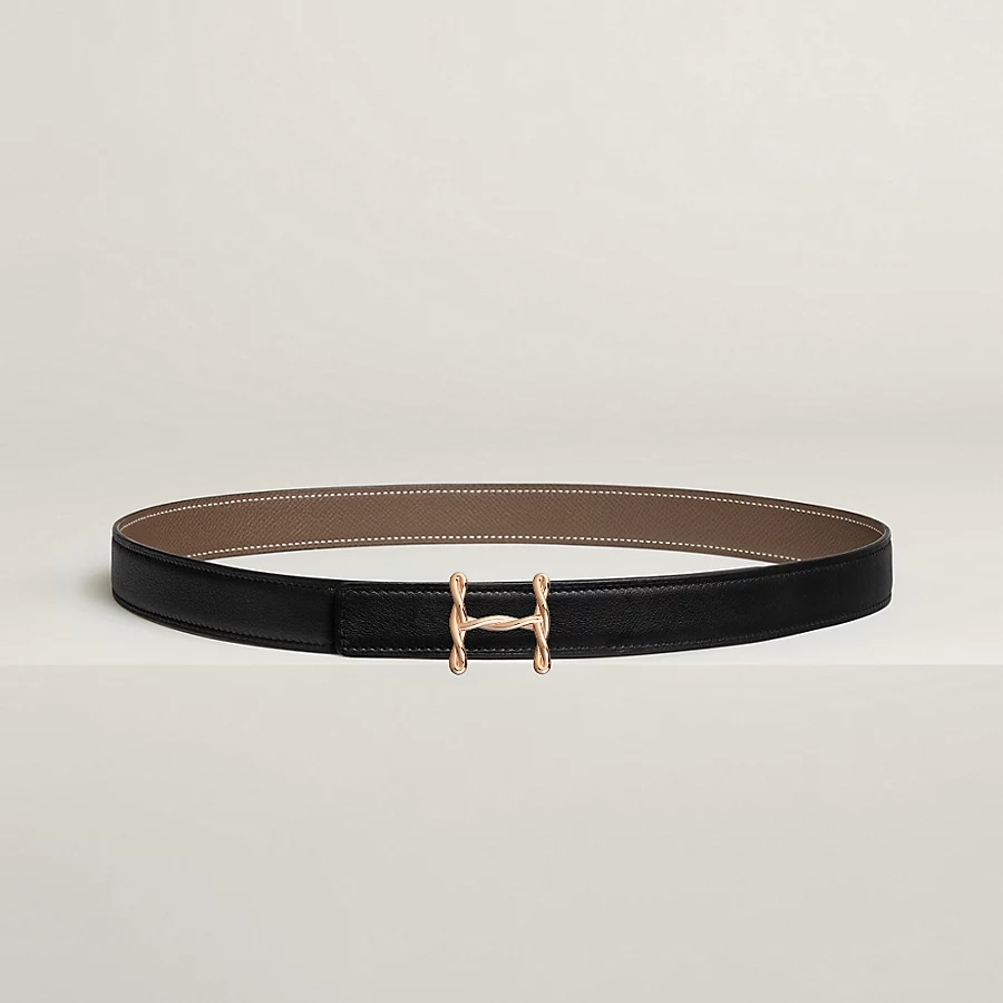 Replicate H Torsade belt buckle   Reversible leather strap 24 mm(1:1 replica)
