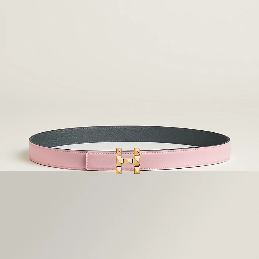 Replicate H Infini belt buckle   Reversible leather strap 24 mm(1:1 replica)
