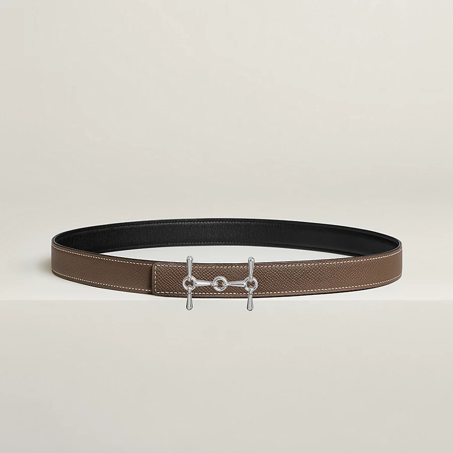 Replicate H Equestre belt buckle   Reversible leather strap 24 mm(1:1 replica)