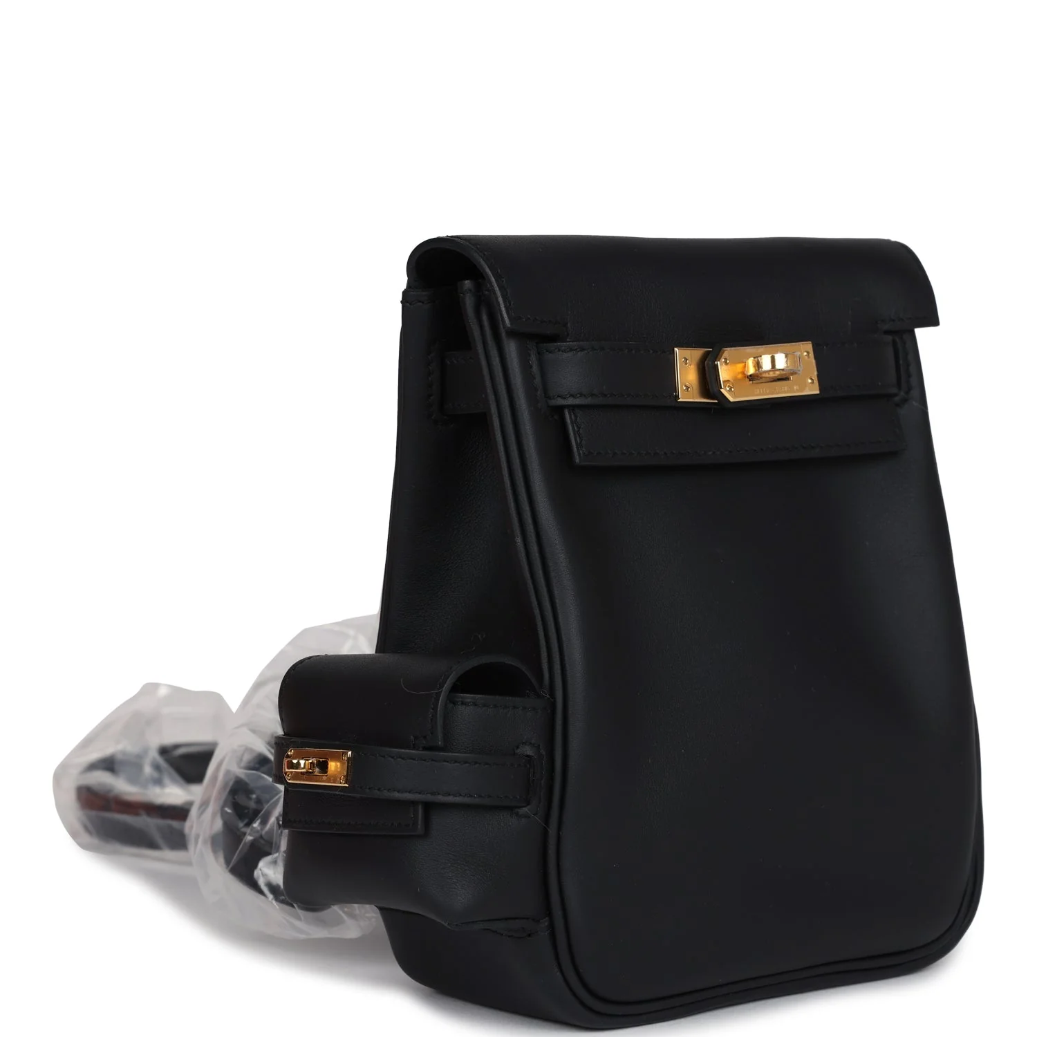 Replicate Hermes Mini Kelly Jump Backpack Black Swift Gold Hardware(1:1 replica)