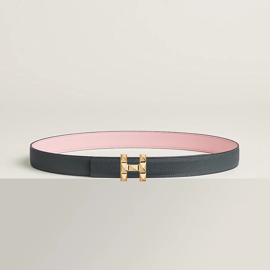 Replicate H Infini belt buckle   Reversible leather strap 24 mm(1:1 replica)