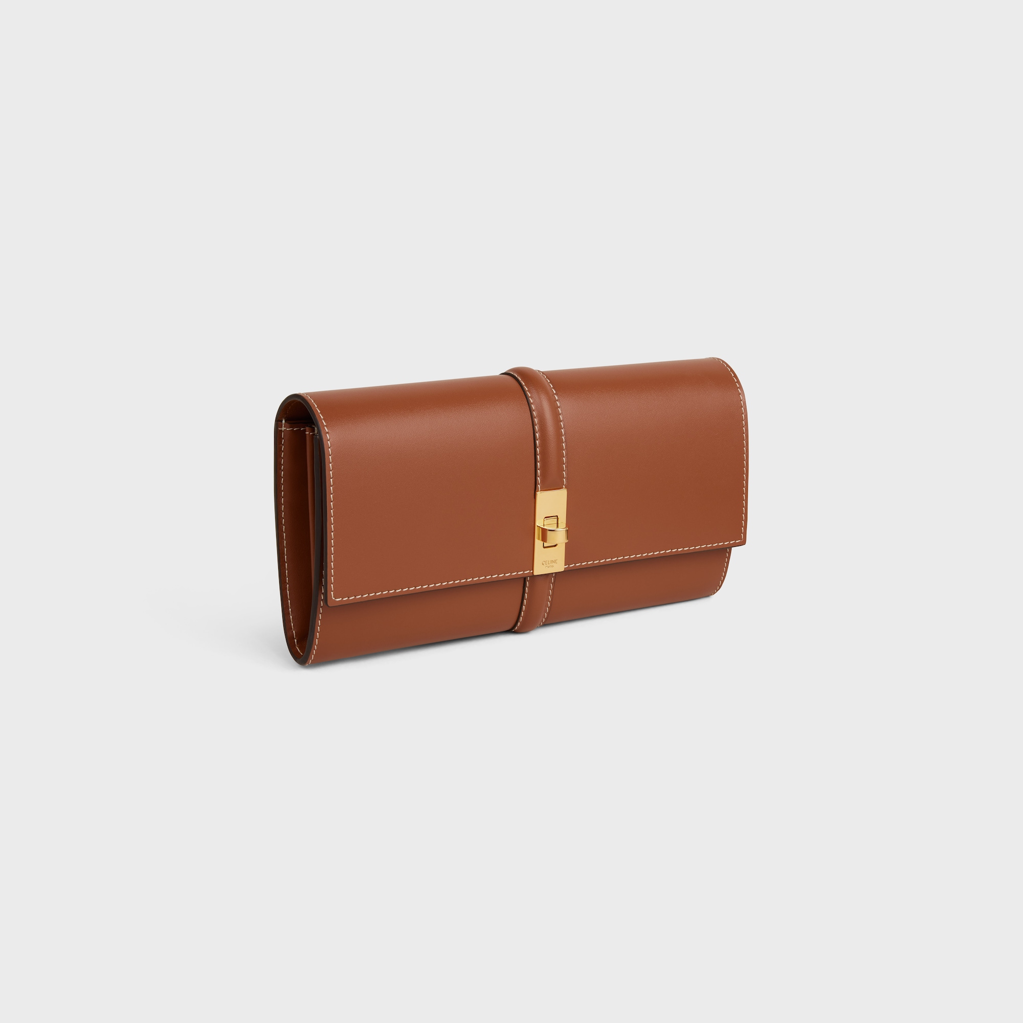 Replicate LARGE WALLET 16 IN SATINATED CALFSKIN TAN(1:1 replica)