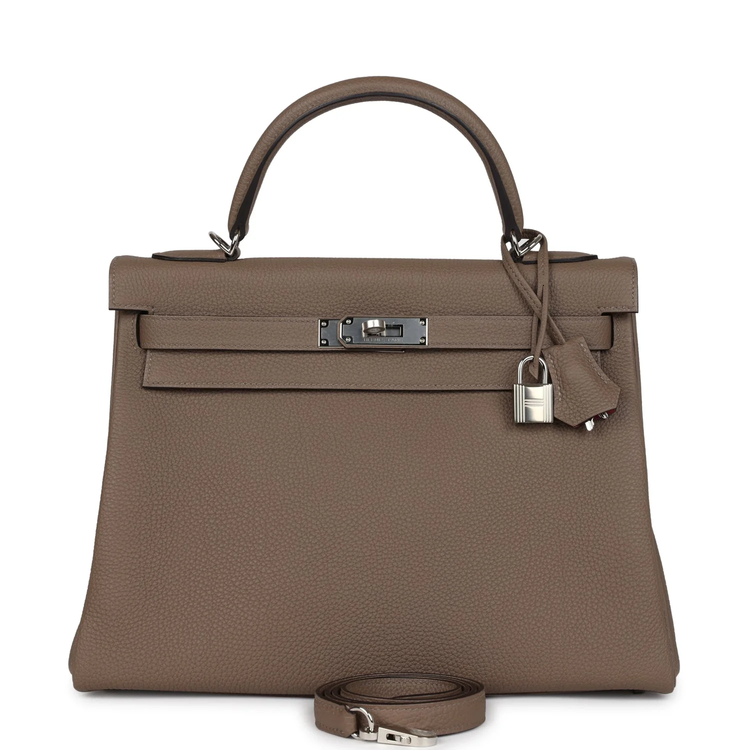 Replicate Hermes Special Order (HSS) Kelly Retourne 32 Etoupe Verso Togo Palladium Hardware(1:1 replica)