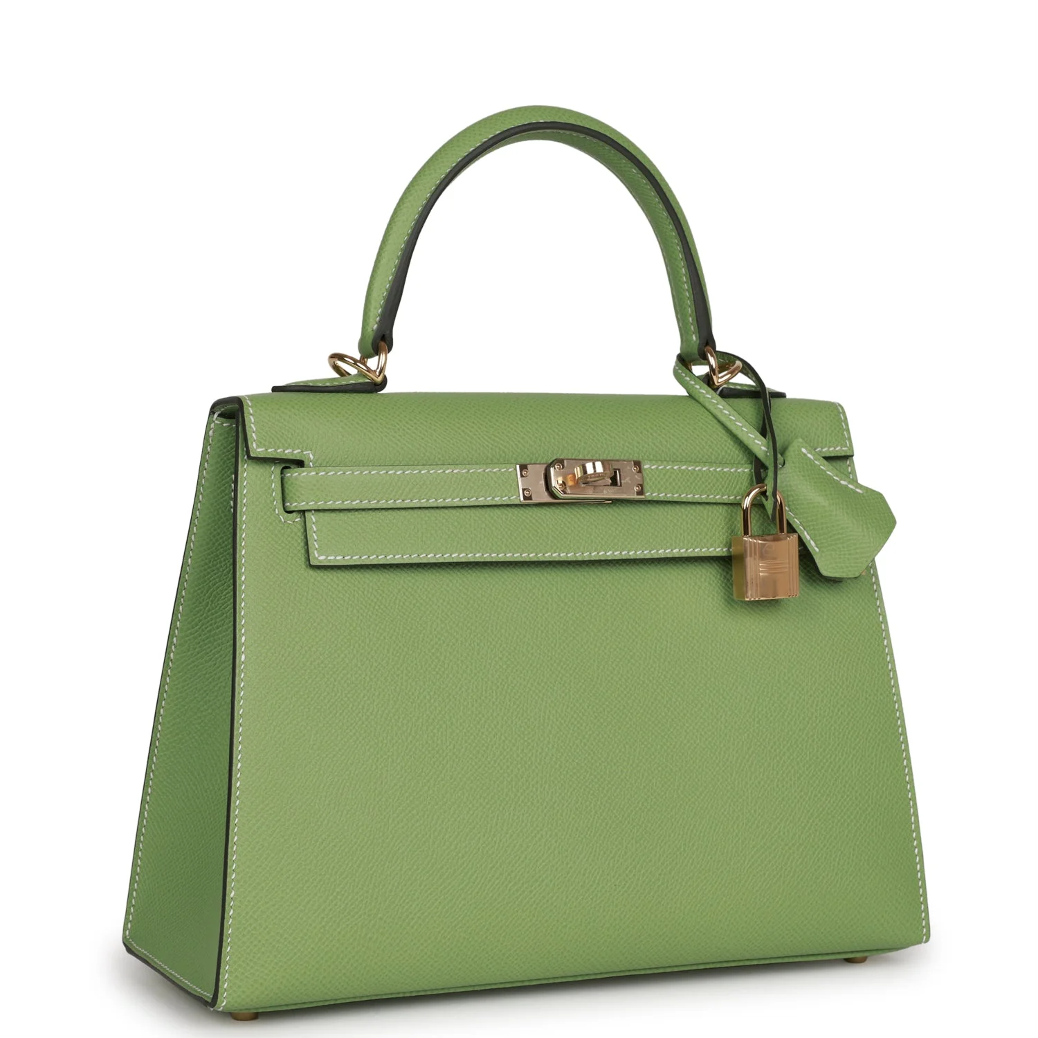Replicate Hermes Special Order (HSS) Kelly Sellier 25 Vert Criquet Epsom Permabrass Hardware(1:1 replica)