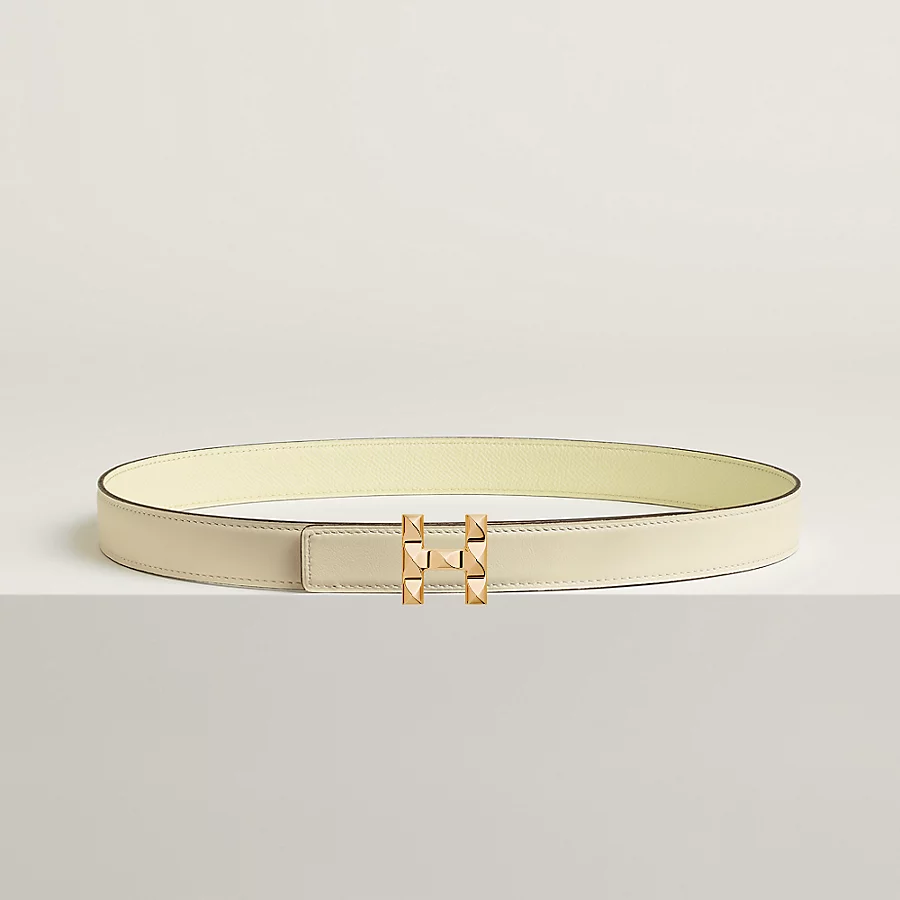 Replicate H Infini belt buckle   Reversible leather strap 24 mm(1:1 replica)