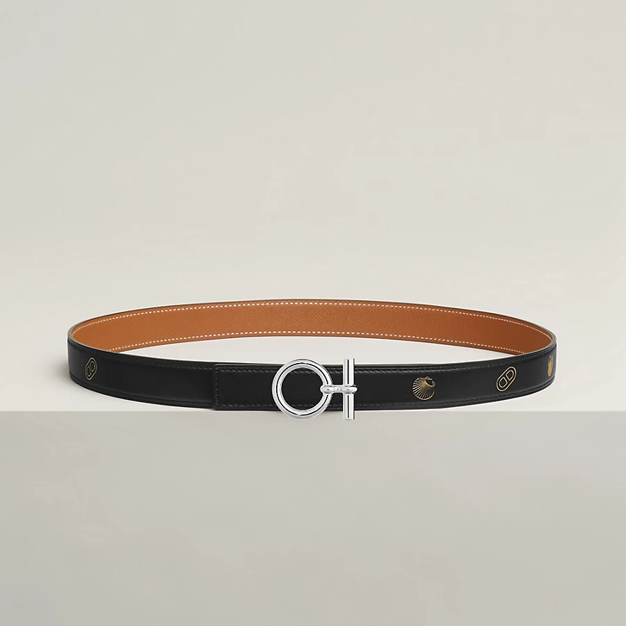 Replicate Flot belt buckle   Hermès sur Mer reversible leather strap 24 mm(1:1 replica)