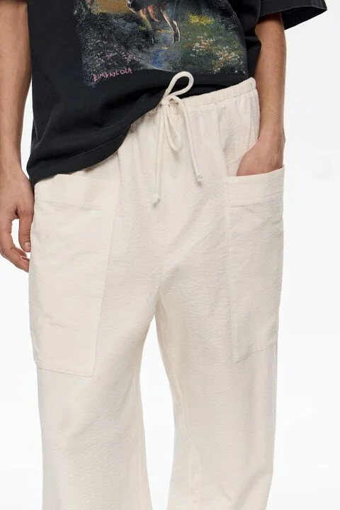 BIMBA Y LOLA Off-white maxi corduroy pockets mini trousers