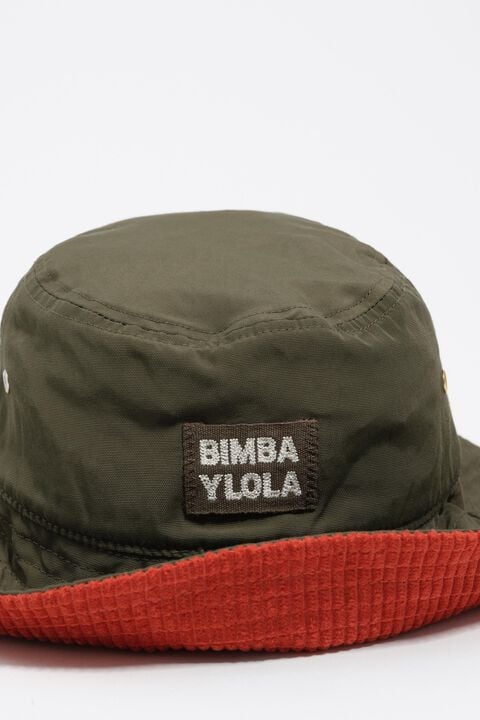 BIMBA Y LOLA Khaki and orange corduroy details bucket hat