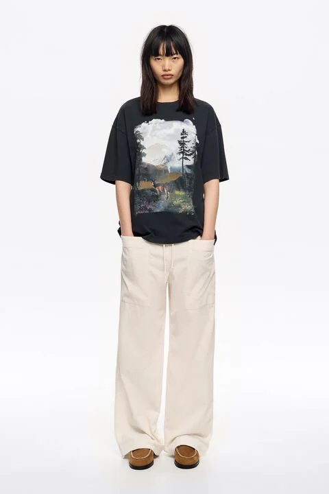 BIMBA Y LOLA Off-white maxi corduroy pockets mini trousers