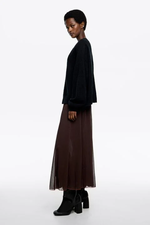 BIMBA Y LOLA Brown flared midi skirt