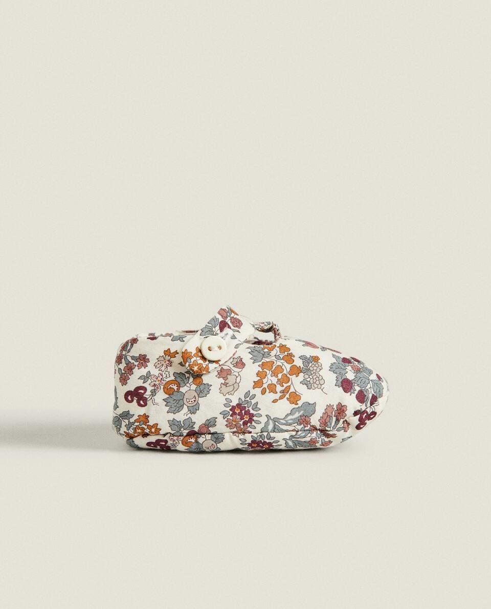 FLORAL PRINT FABRIC CHILDREN'S BOOTIES