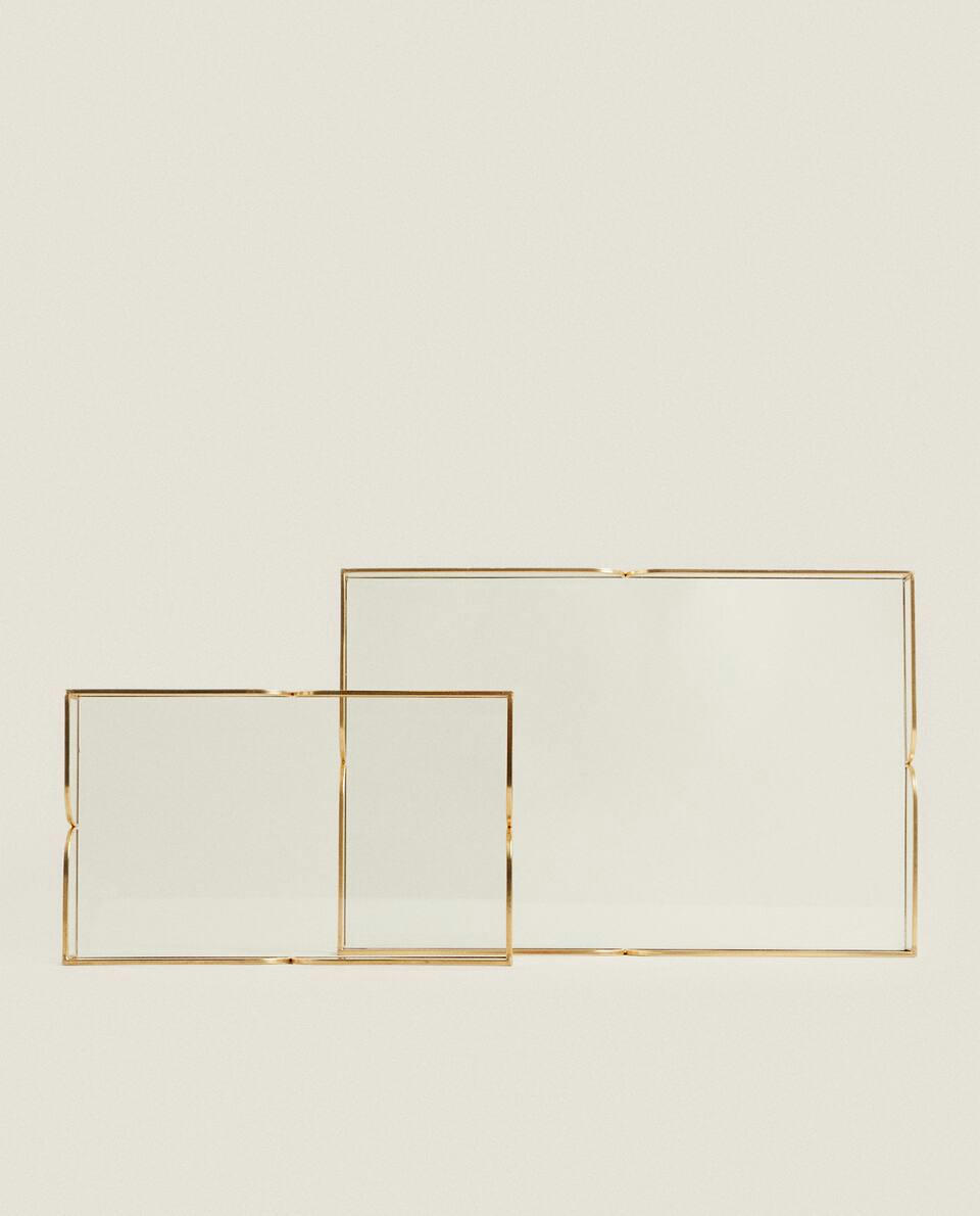 GLASS AND METAL TRAY