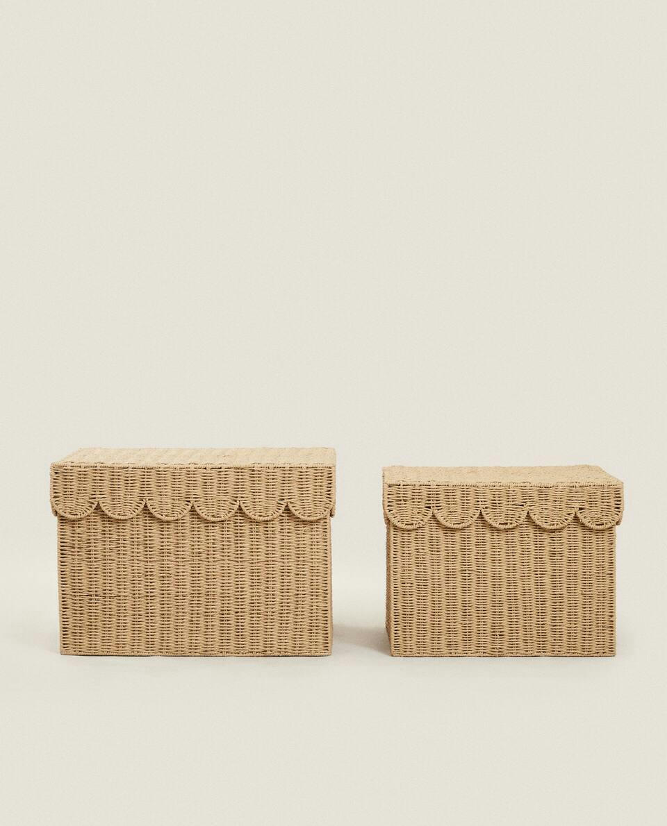 KIDS’ BASKET WITH SCALLOPED LID