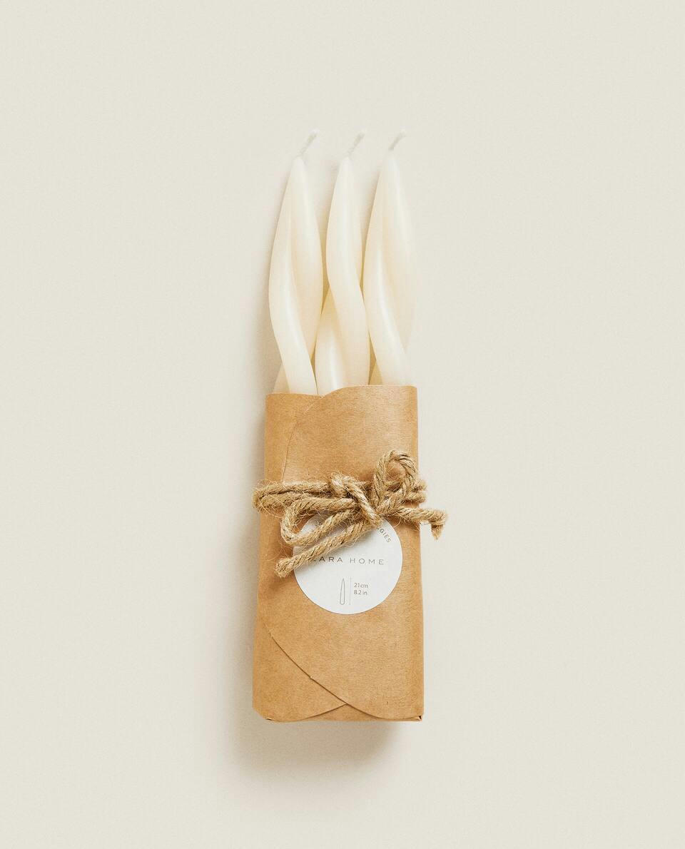 DECORATIVE SPIRAL CANDLE PACK (PACK OF 3)