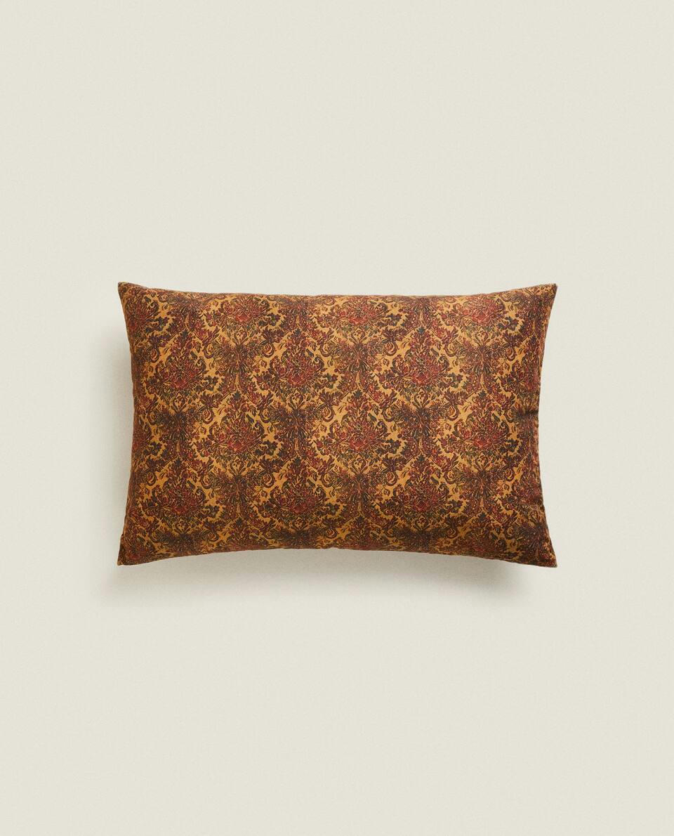 CHRISTMAS DAMASK COTTON CUSHION COVER