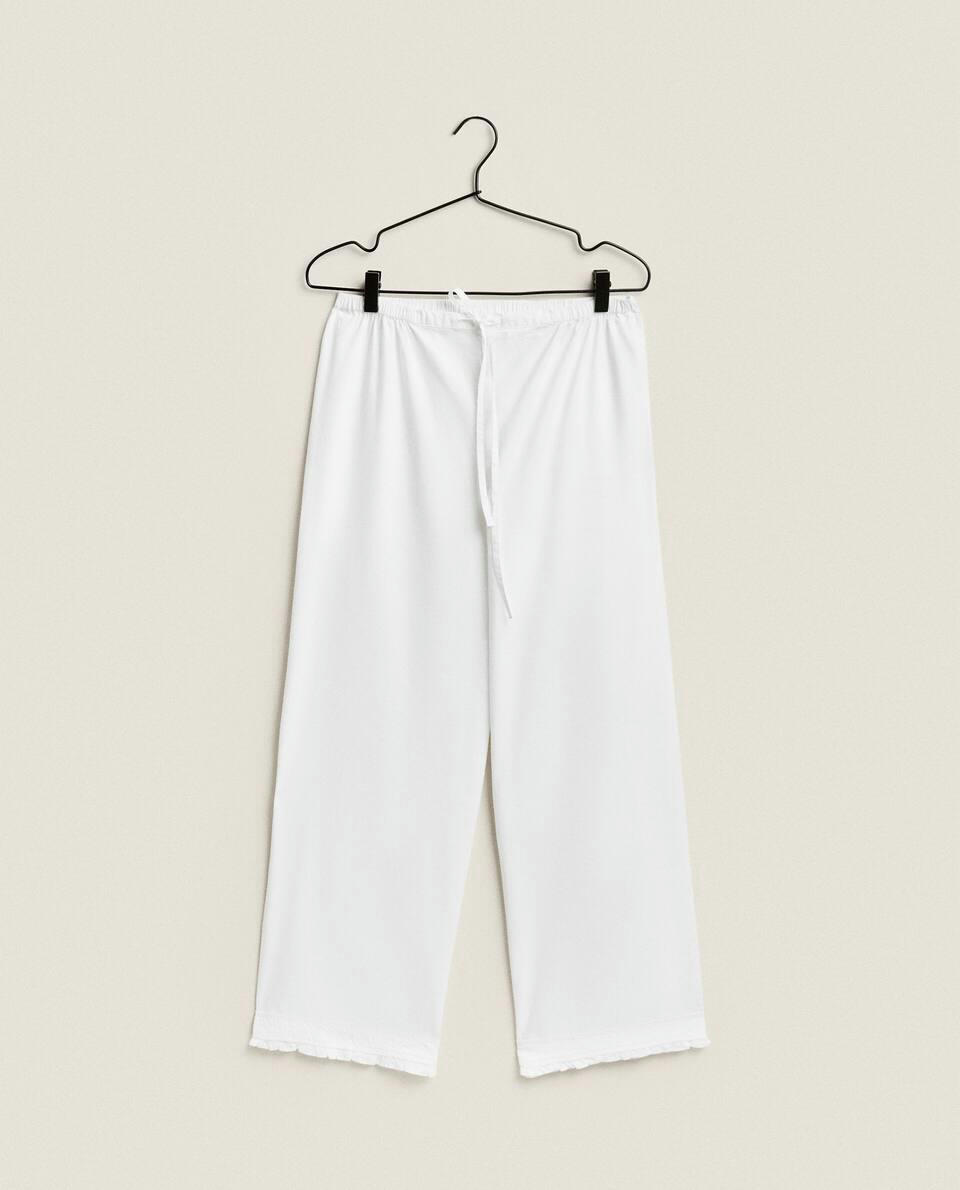 LACE TRIM TROUSERS