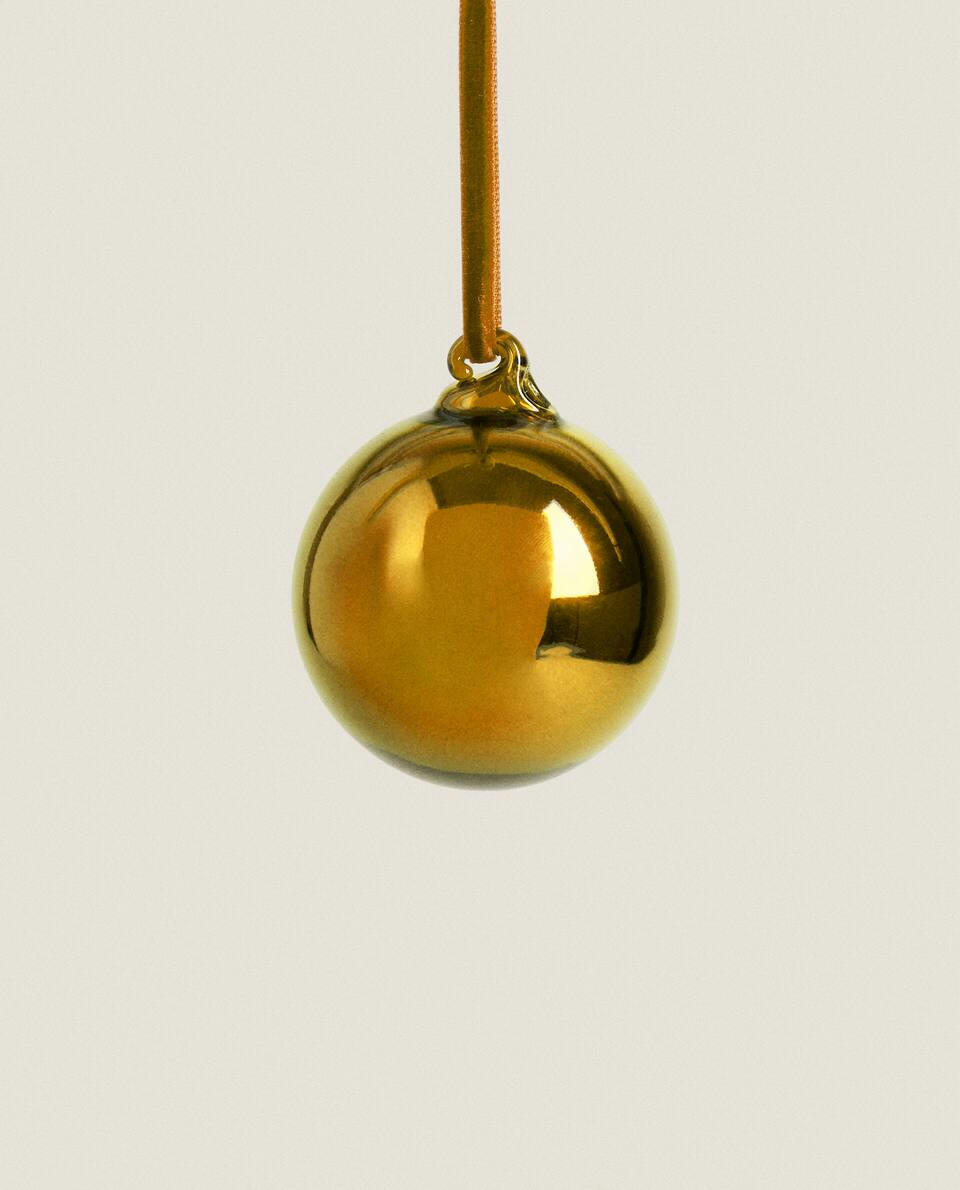 SPARKLY GLASS CHRISTMAS BAUBLE DECORATION