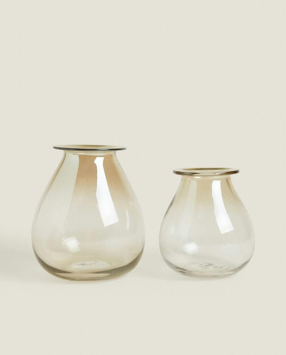 SMOKY GLASS VASE