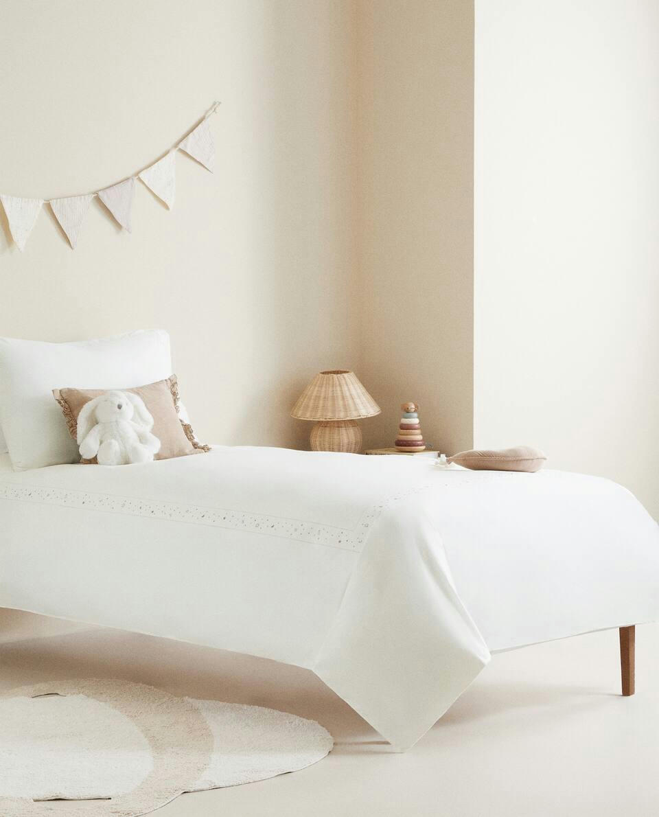 EMBROIDERED MOONS AND STARS DUVET COVER