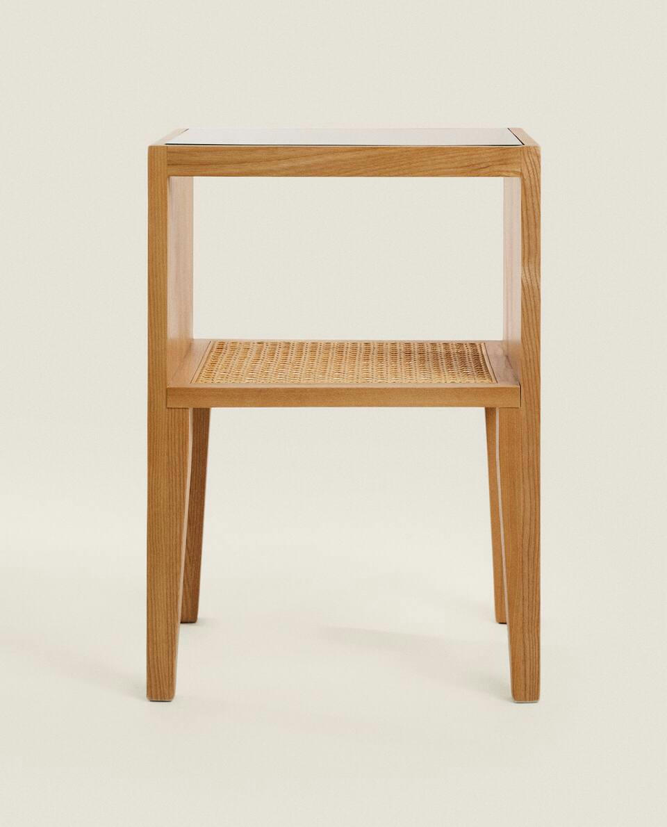 WOODEN BEDSIDE TABLE