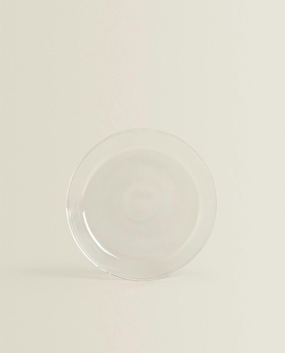 BOROSILICATE GLASS SIDE PLATE WITH RIM