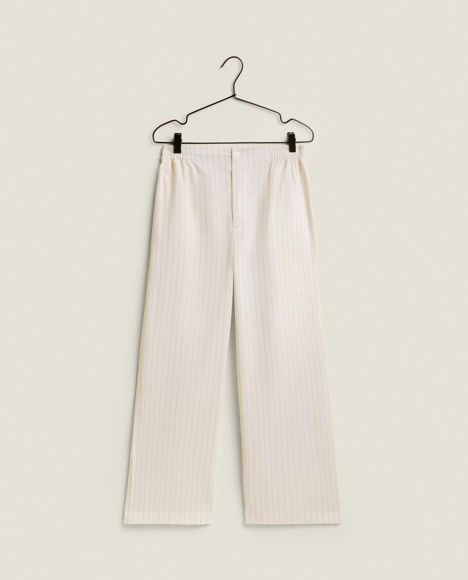 STRIPED COTTON TROUSERS