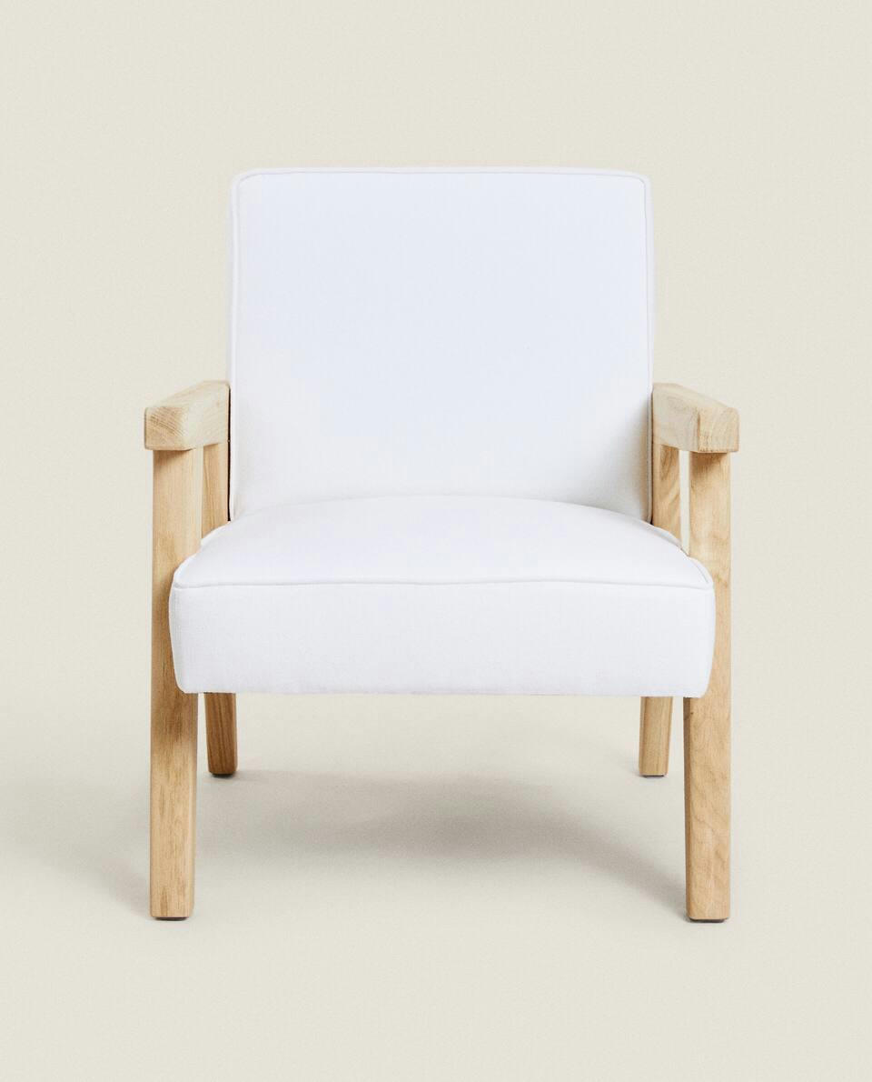 ZARA HOME BY BLASCO UPHOLSTERED OAK ARMCHAIR