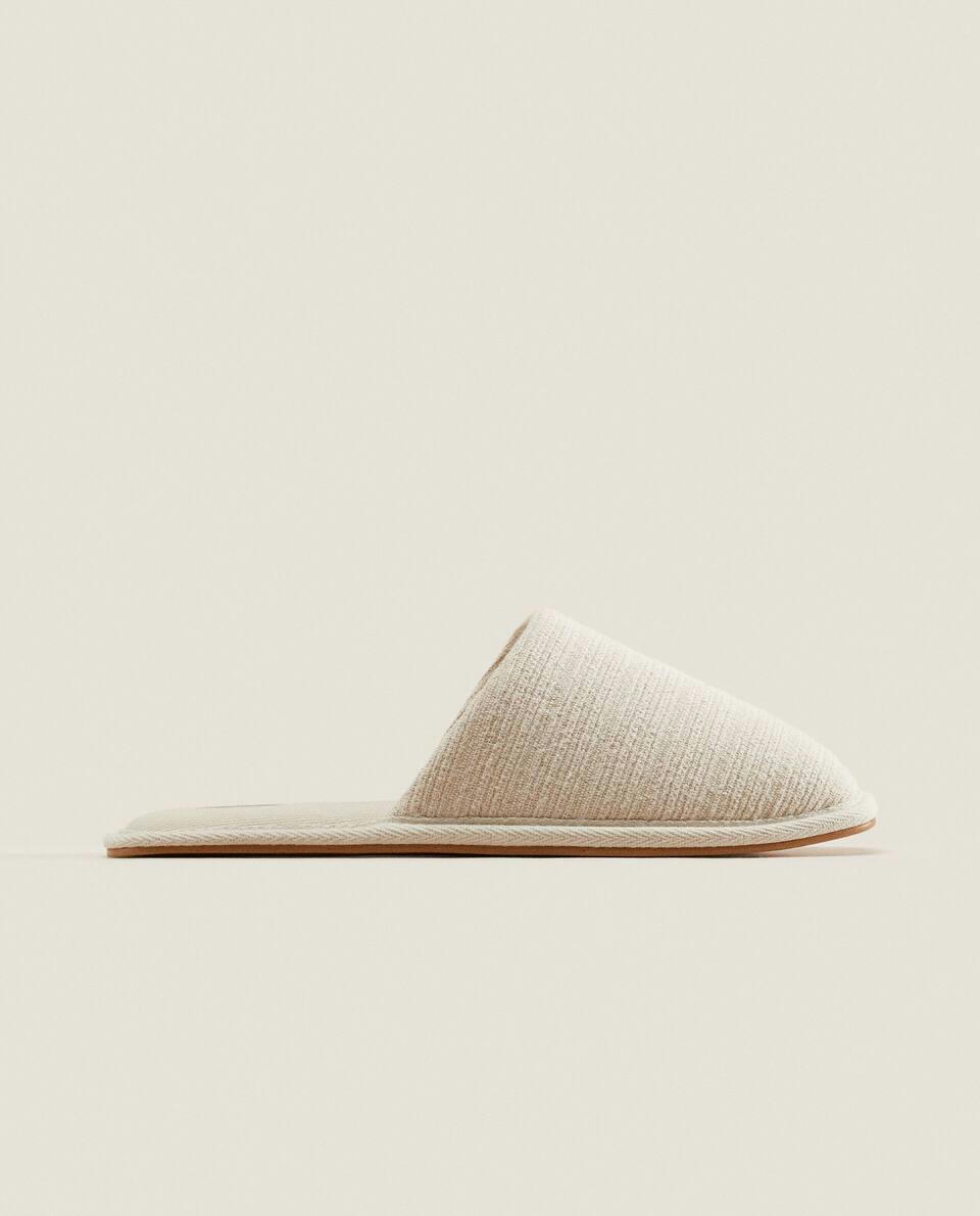 SQUARE TOE FABRIC SLIPPERS