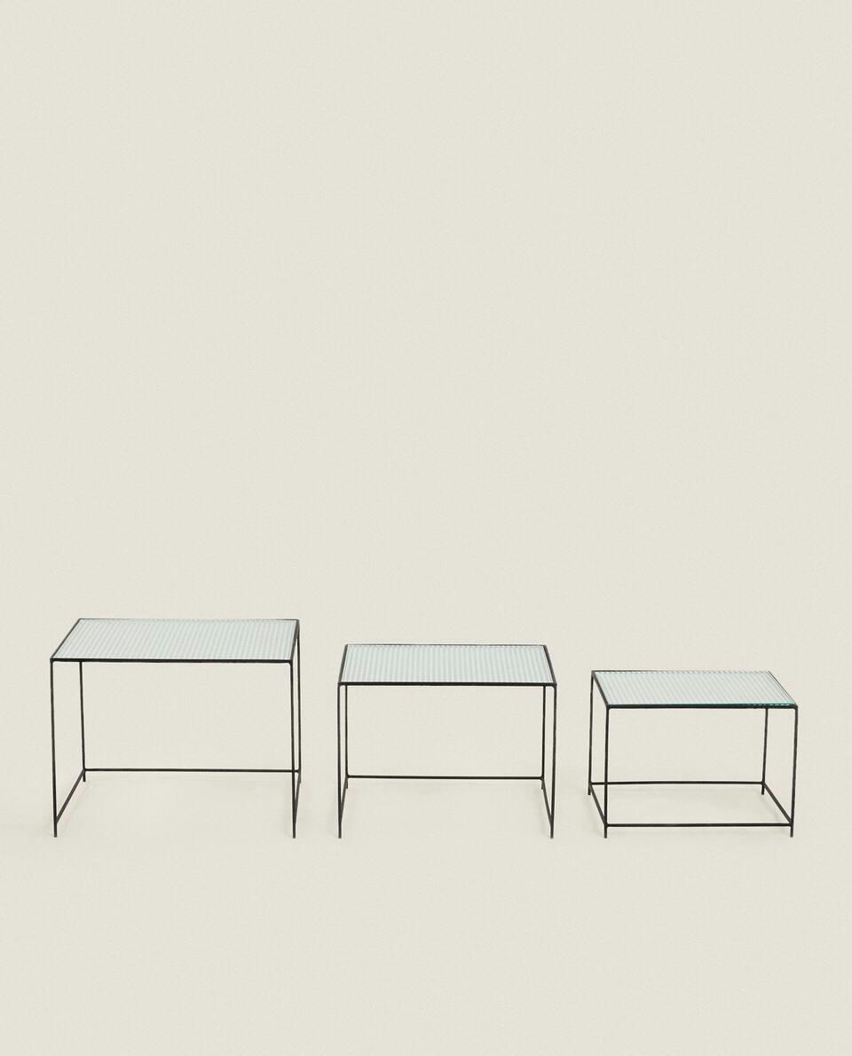 METAL AND GLASS TABLE