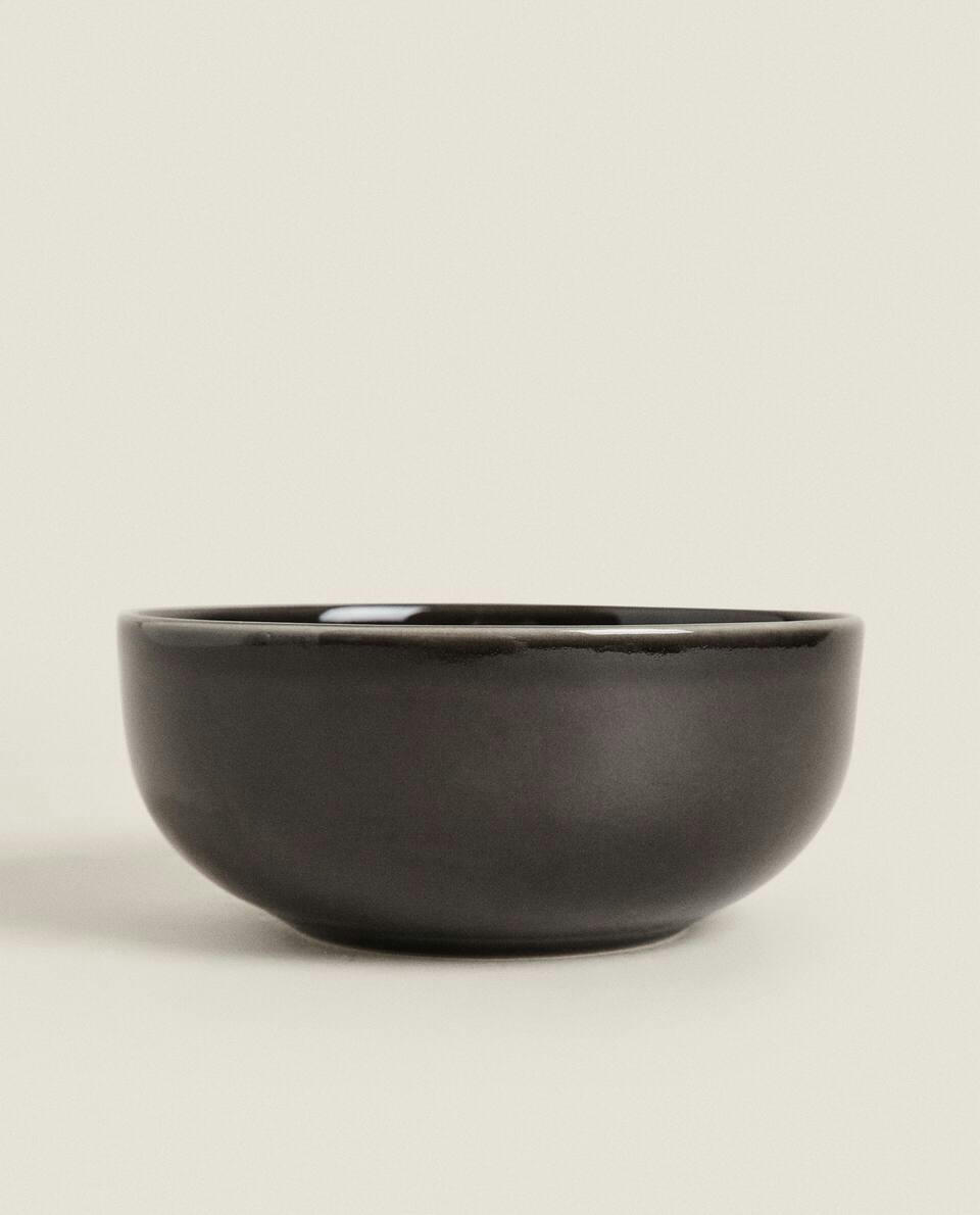 BLACK STONEWARE BOWL