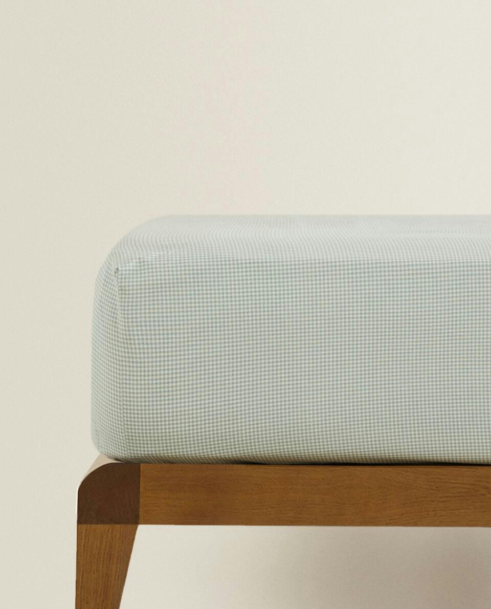 GINGHAM PRINT FITTED SHEET