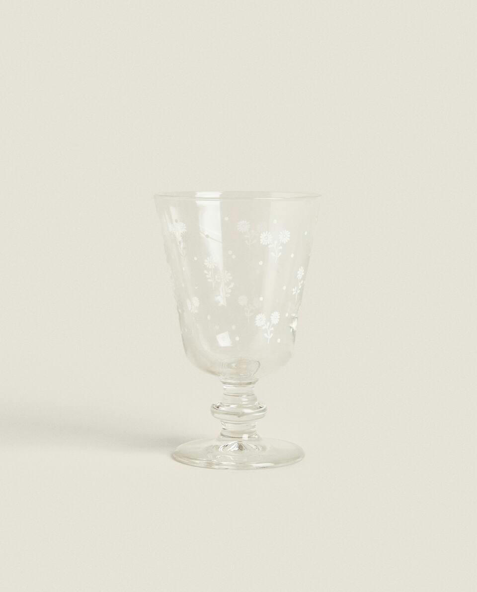 FLORAL WINE GLASS
