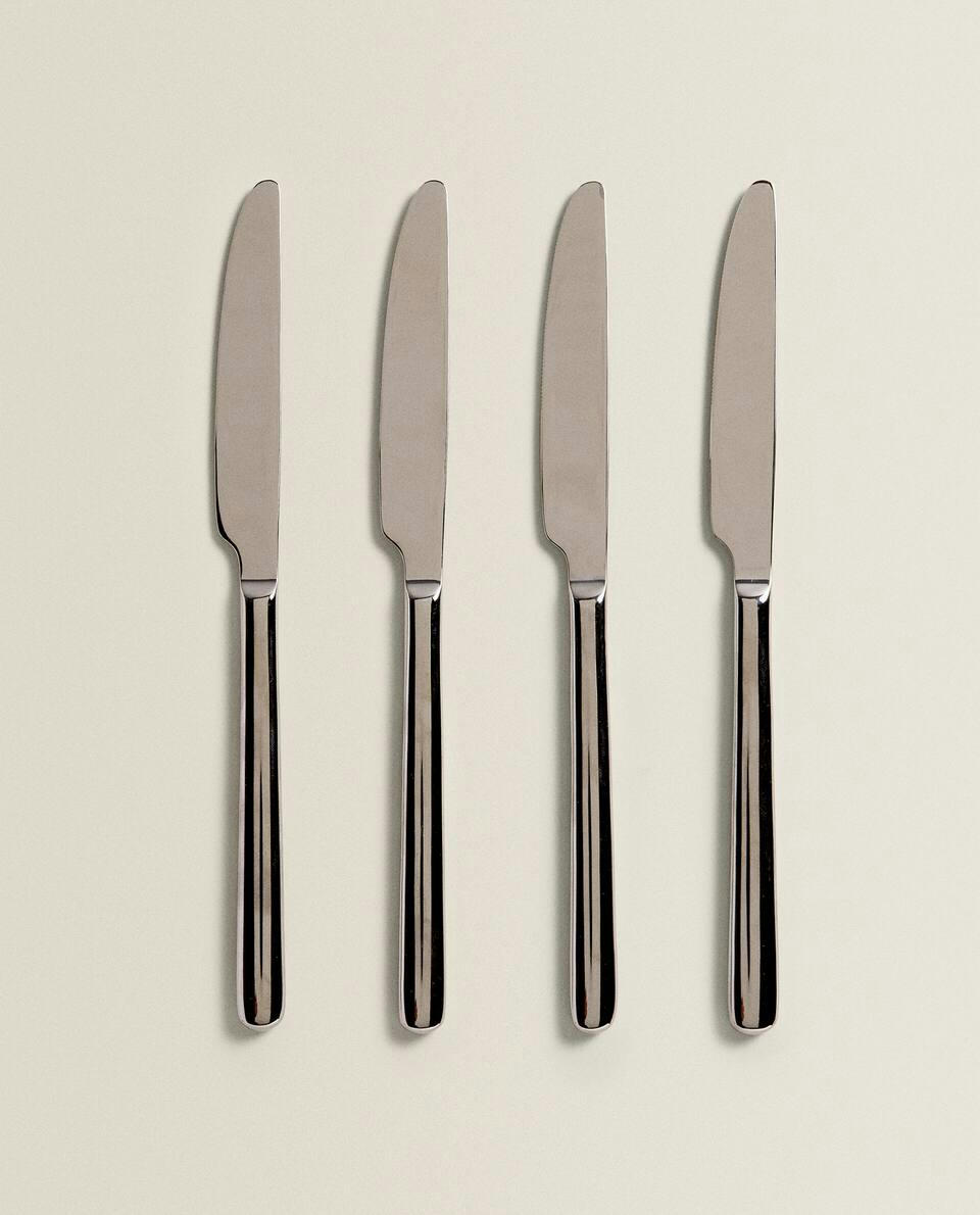 BOX OF 4 SHINY STEEL KNIVES