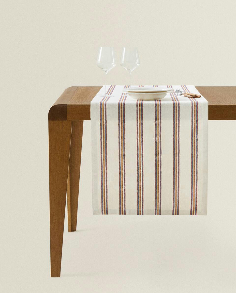 STRIPED COTTON TABLE RUNNER