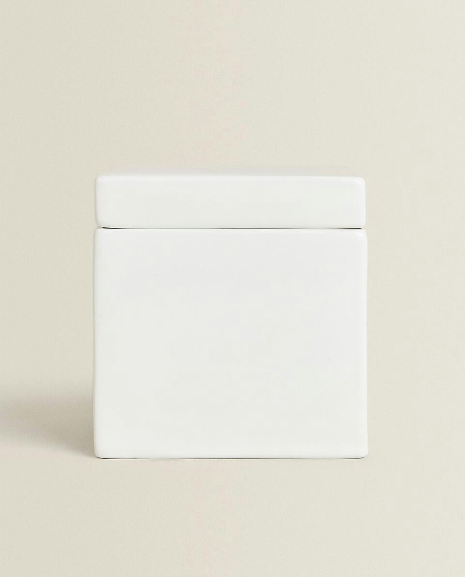 WHITE EARTHENWARE JAR