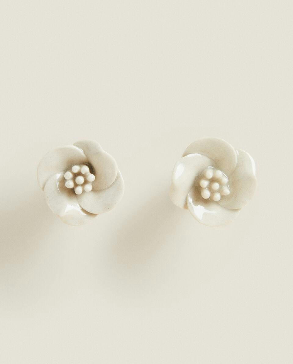 CERAMIC FLOWER DOOR KNOB (PACK OF 2)