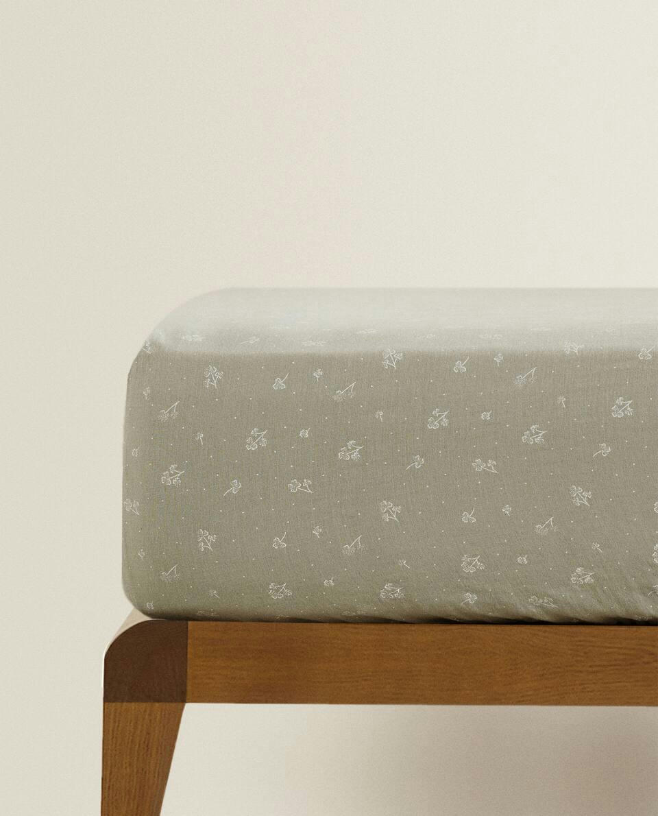 CLOVER COTTON MUSLIN FITTED SHEET