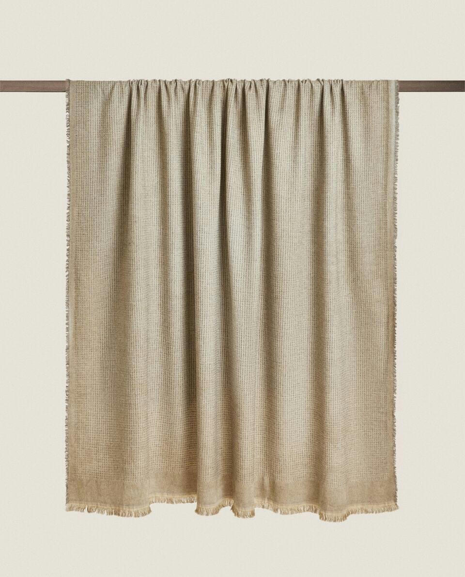 COTTON BLANKET WITH FRINGING