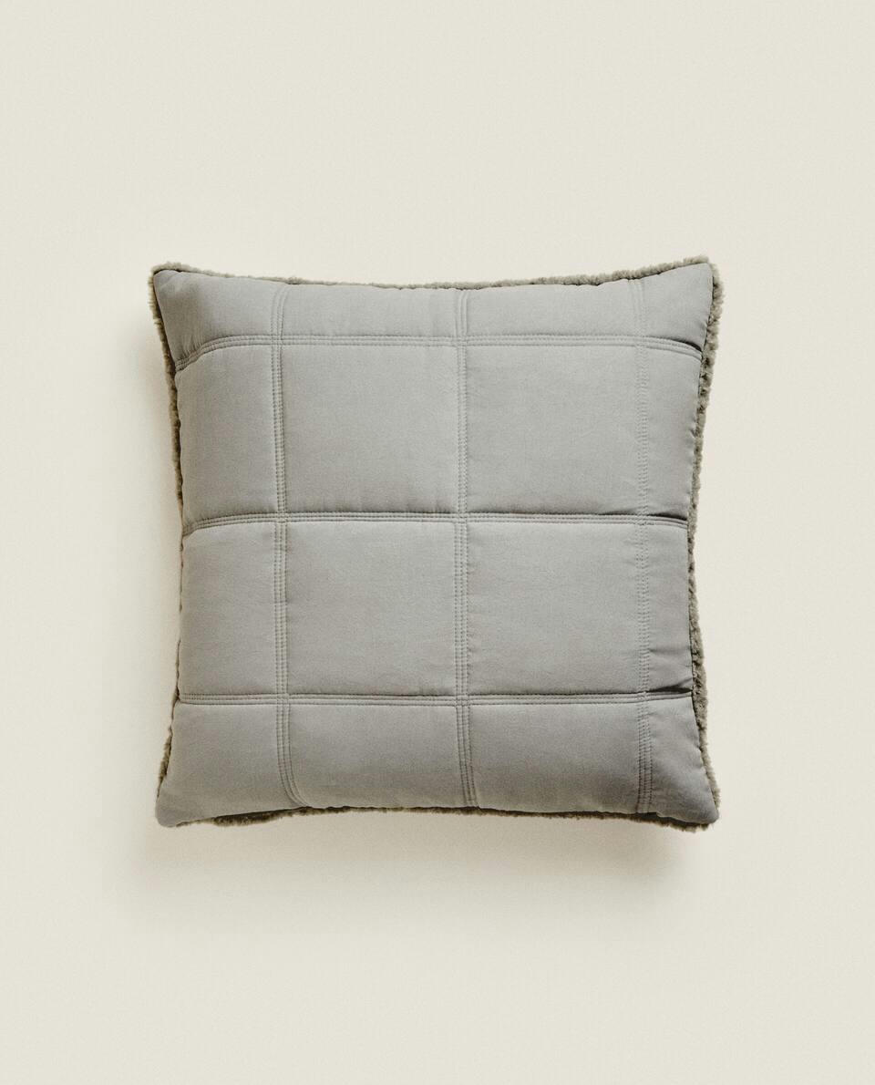 REVERSIBLE CHECK CUSHION COVER