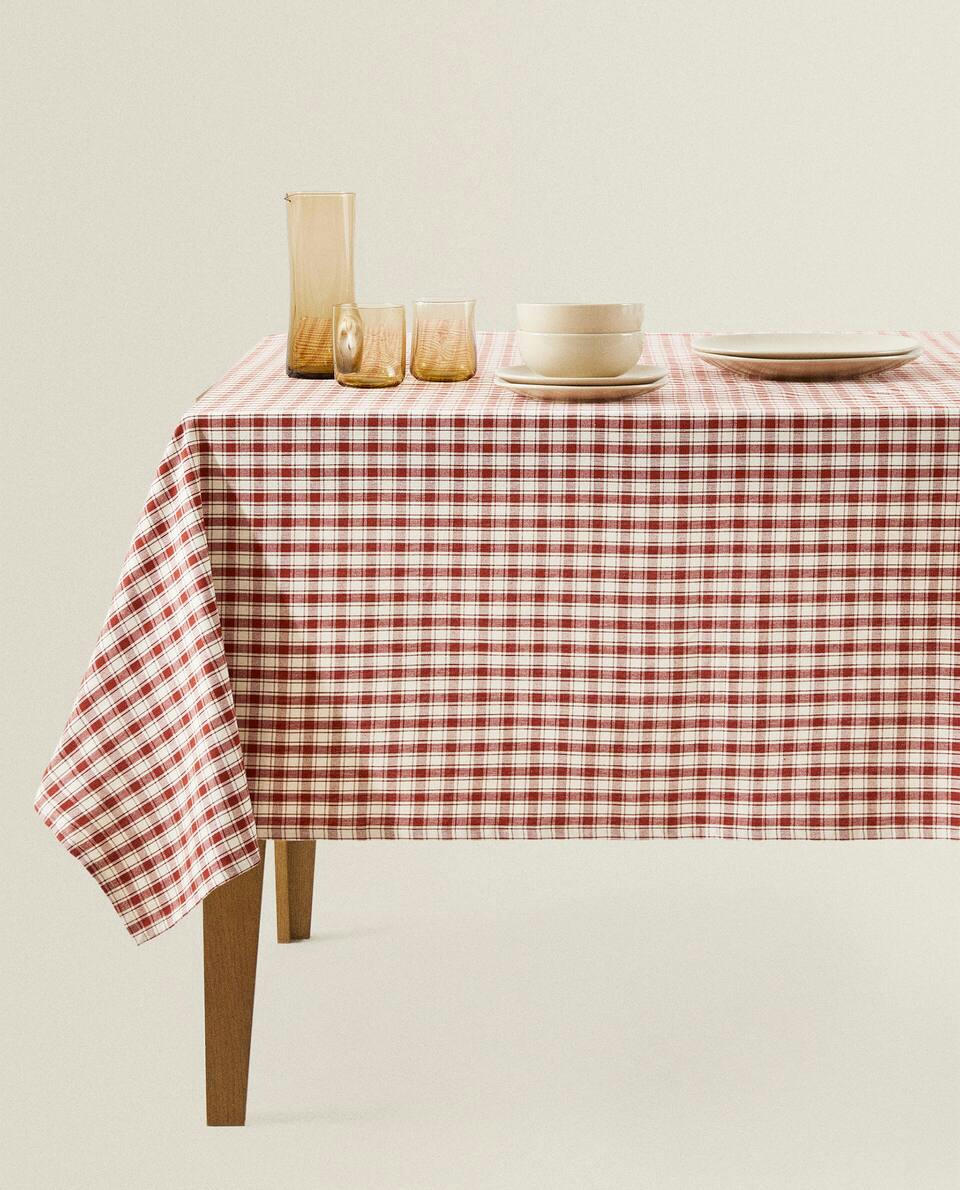 CHECK COTTON TABLECLOTH