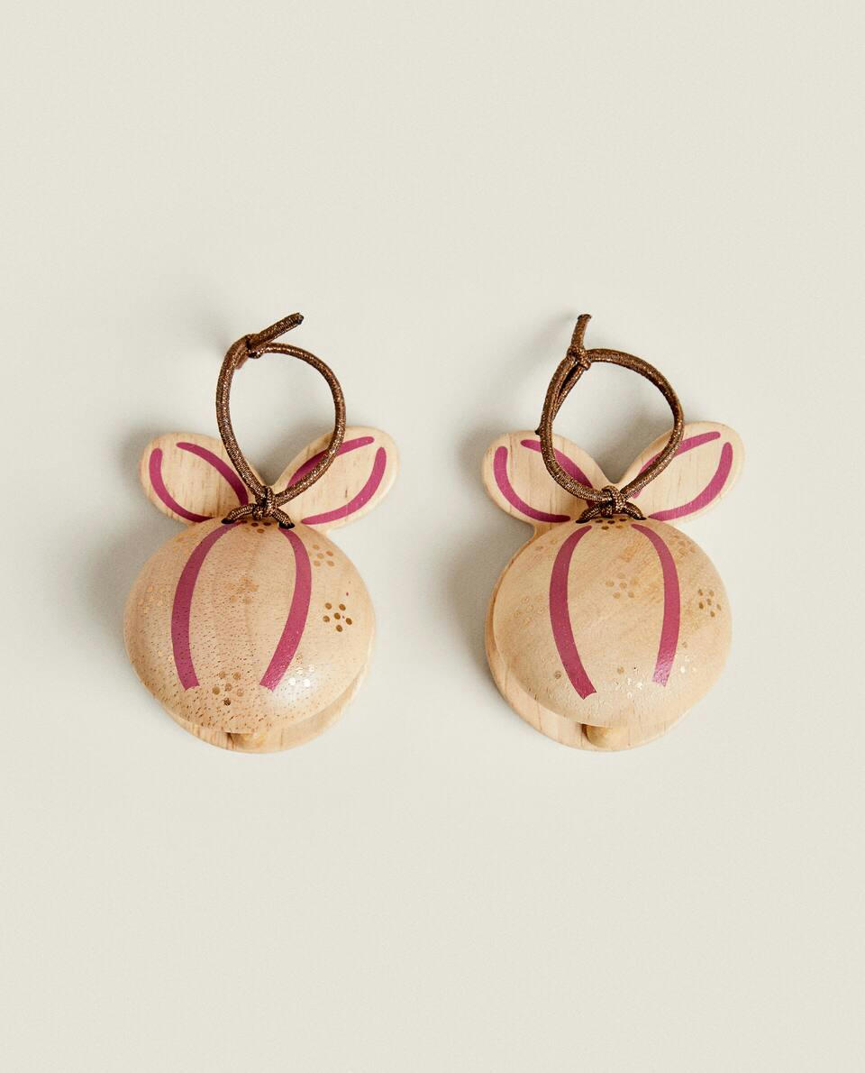 CHILDREN’S CHRISTMAS BUNNY RABBIT TOY CASTANETS