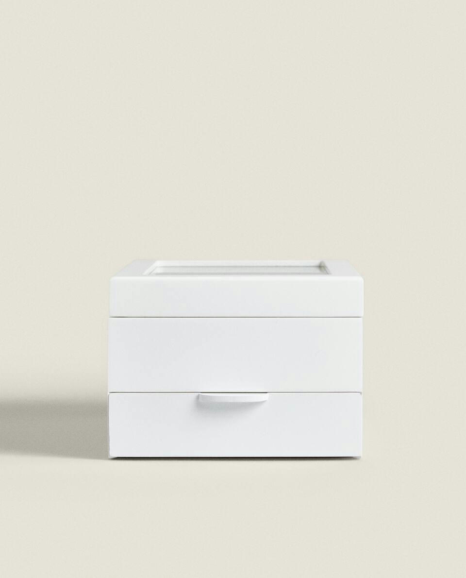 LACQUERED JEWELLERY BOX WITH DRAWER