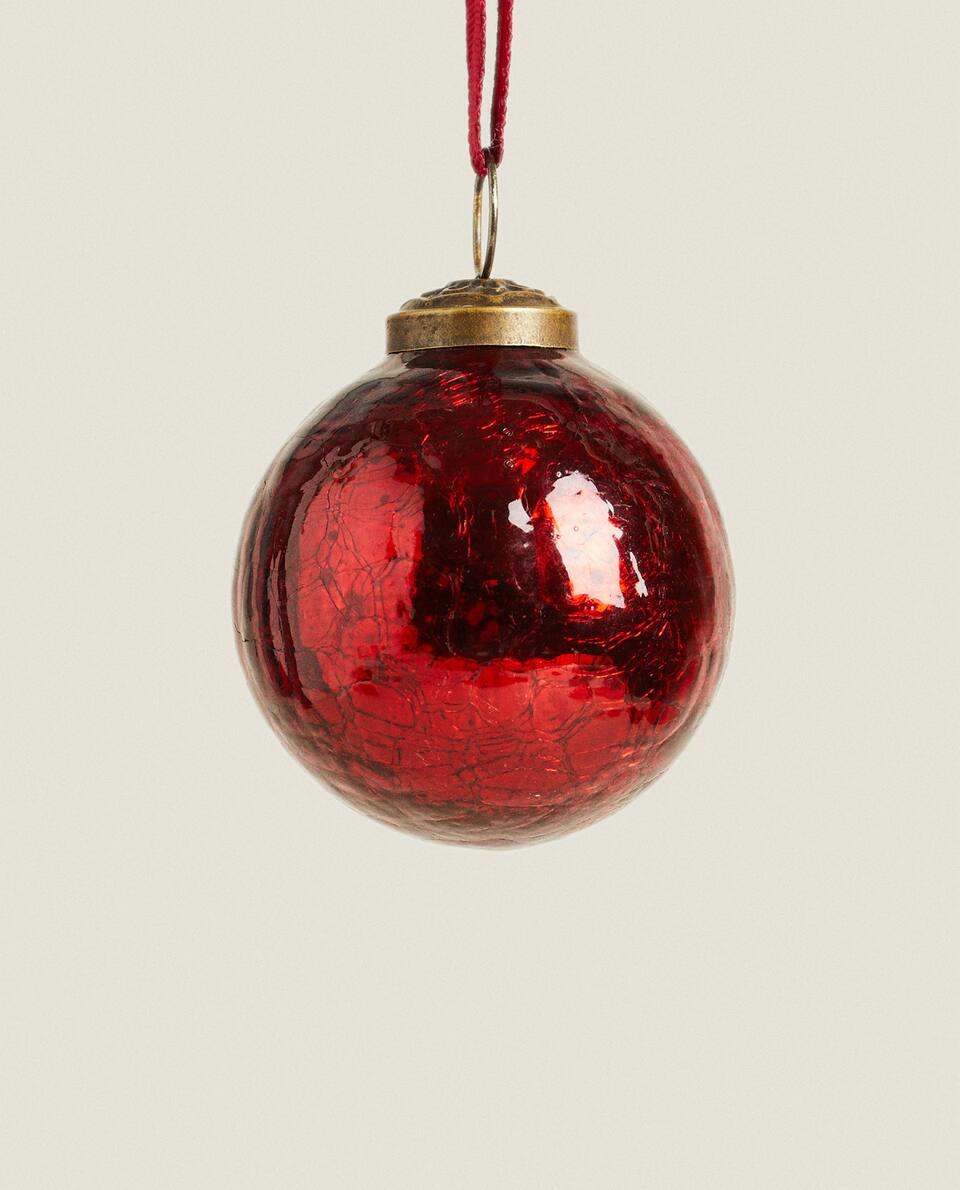 MERCURISED GLASS CHRISTMAS BAUBLE DECORATION