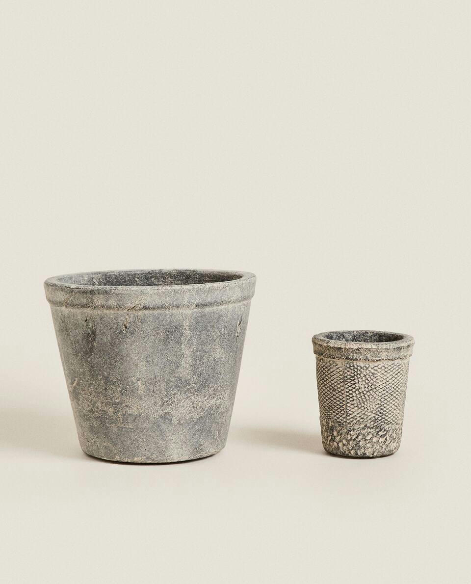 DARK CLAY FLOWERPOT