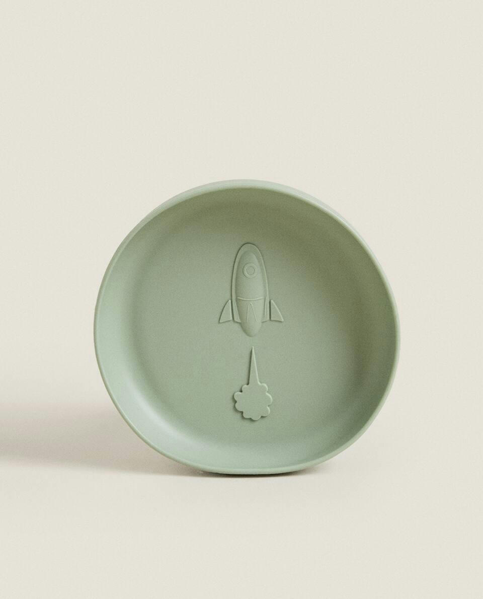 SILICONE PLATE WITH ROCKETS