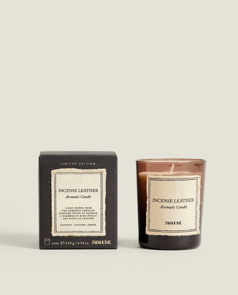 INCENSE LEATHER SCENTED CANDLES