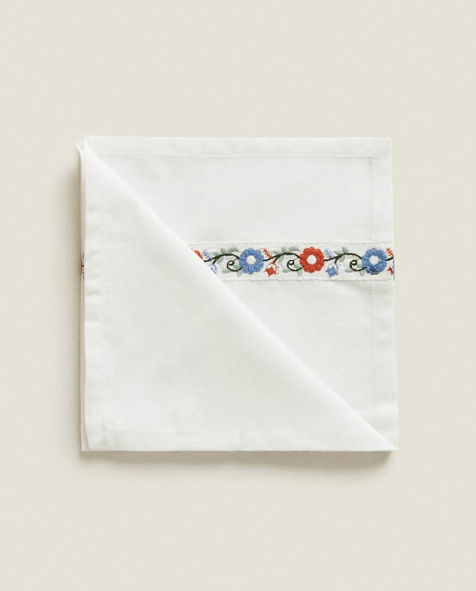 EMBROIDERED COTTON NAPKINS (PACK OF 2)