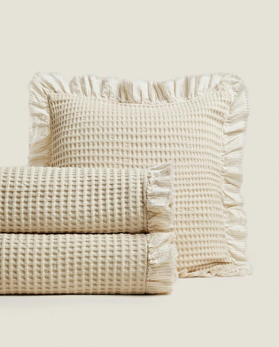 WAFFLE TEXTURE COTTON BEDSPREAD