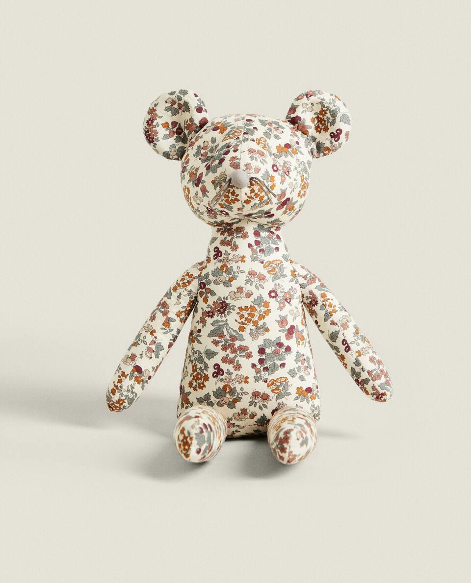 FLORAL PRINT FABRIC CHILDREN’S MOUSE SOFT TOY