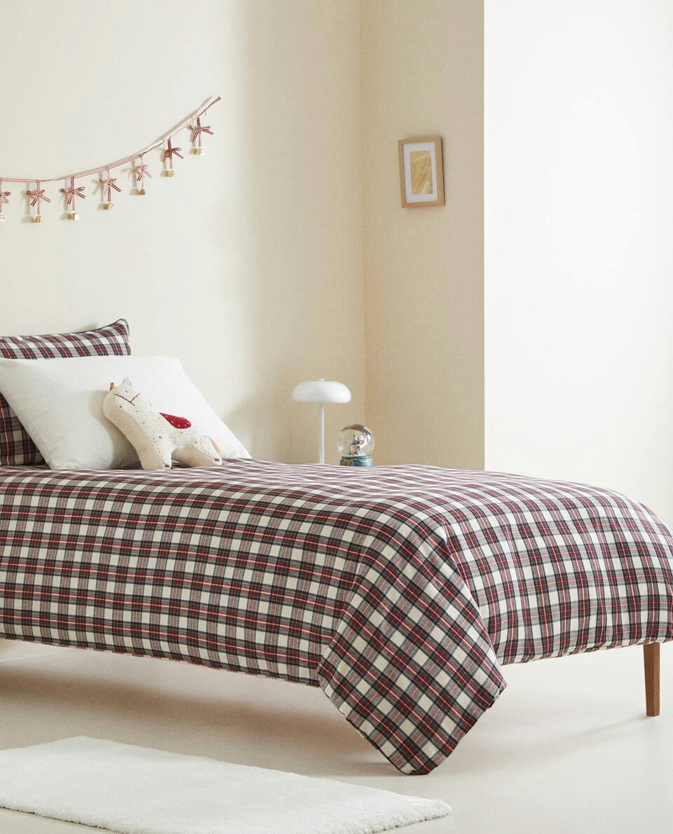 CHRISTMAS TARTAN FLANNEL DUVET COVER